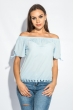 Блуза женская с завязками на плечах 266F011-3 голубой