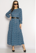 Легкое цветочное платье 640F006 синий