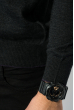 Пуловер мужской однотонный, с карманом-обманкой 50PD547 грифельно-фиолетовый меланж