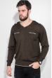 Пуловер мужской однотонный, с карманом-обманкой 50PD547 коричневый