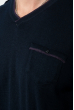 Пуловер мужской однотонный, с карманом-обманкой 50PD547 темно-синий-фиолетовый