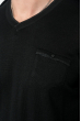 Пуловер мужской однотонный, с карманом-обманкой 50PD547 черный