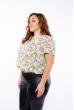 Блуза женская с цветочным принтом  118P021-4 молочно-лиловый
