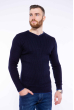 Пуловер однотонный 606F002 темно-синий