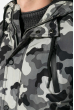 Парка мужская в стиле милитари с капюшоном 180V001-1 серо-песочный