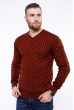 Джемпер с фактурной вязкой  192P6025 кирпично-черный