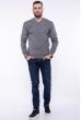 Джемпер с фактурной вязкой  192P6025 светло-серый