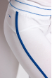 Брюки спортивные женские, с контрастной полоской 146P1973 бело-синий