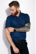 Стильная мужская рубашка 129P060 темно-синий