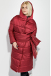 Пальто женское на синтепоне, с широким поясом 72PD215 вишневый