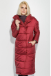 Пальто женское на синтепоне, с широким поясом 72PD215 вишневый