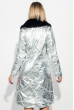 Куртка женская с мехом, блестящие 69PD1061 серебро