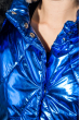 Куртка женская с мехом, блестящие 69PD1061 синий металик