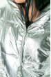 Куртка женская, стильная с капюшоном  72PD222 серебро