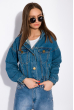 Джинсовая куртка с капюшоном 120PSKL10126 светло-синий