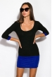Платье женское двухцветное 120P154 черно-синий