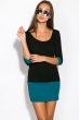 Платье женское двухцветное 120P154 черно-бирюзовый