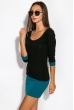 Платье женское двухцветное 120P154 черно-бирюзовый