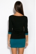 Платье женское двухцветное 120P154 черно-бирюзовый