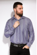 Рубашка офисная 120PAR166 фиолетово-серый