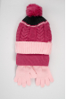 Комплект детский (для девочки) шапка, шарф и перчатки 120PTEM001 junior розовый