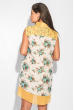 Платье женское длинное с мягким воротником 464F002-2 бежево-горчичный