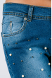 Джинсы женские с вышивкой 417F002-2 темно-синий