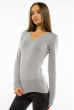 Пуловер женский с V-образным вырезом 618F090 стальной
