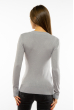 Пуловер женский с V-образным вырезом 618F090 стальной
