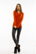 Пуловер женский с V-образным вырезом 618F090 терракотовый