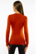 Пуловер женский с V-образным вырезом 618F090 терракотовый