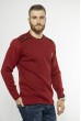 Стильный мужской свитер с нашивками на плечах 85F390 бордовый