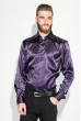 Рубашка мужская шелковая 50PD0090 темно-сиреневый