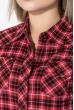 Рубашка женская в клетку  276V001-1 красно-черный