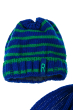 Комплект детский (для мальчика) шапка и шарф в полоску 65PB0006 junior сине-зеленый
