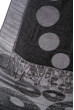 Палантин женский с крупным принтом 73PD012 черно-серый , круги