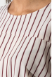 Блузка женская в полоску, с рукавом три четверти 64PD289 крем-бордо полоска