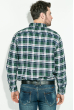 Рубашка мужская, button-down в клетку  276V003 зелено-синий