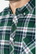 Рубашка мужская, button-down в клетку  276V003 зелено-синий