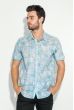 Рубашка мужская принт пейсли, светлая 50P118 серо-голубой