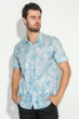 Рубашка мужская принт пейсли, светлая 50P118 серо-голубой