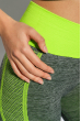Лосины спортивные женские приталенный крой 19PL105-2 серо-салатовый