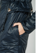 Куртка женская однотонная с мехом на капюшоне 68PD2139 темно-синий