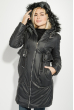 Куртка женская однотонная с мехом на капюшоне 68PD2139 черный