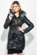 Куртка женская удлиненная, с мехом, приталенная 68PD2137 черный