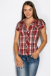 Рубашка женская 118P057-1 красно-молочный