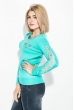 Джемпер женский с кружевом на рукаве 81PD306 ментол Джемпер женский с кружевом на рукаве 81PD306 ментол