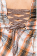 Платье женское со шнуровкой на спине и груди 68P509-9 кирпичный ,  клетка