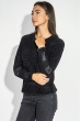 Свитер женский с кожаными вставками на рукаве 171V002-1 черный Свитер женский с кожаными вставками на рукаве 171V002-1 черный