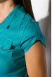 Рубашка женская приталенного покроя 118P001-3 бирюзовый